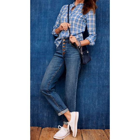 Talbots Everyday Relaxed Jeans Button Fly Stretch Medium Wash Denim Size 10 - Picture 13 of 13